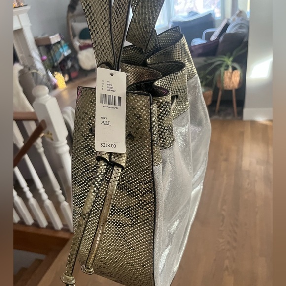Silver metallic and snakeskin Anthropologie bag - Picture 6 of 7